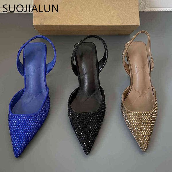 suojialun 2022 spring women sandal shoes thin high heel pointed toe slingback sandals ladies fashion bling cystal party dress sh y220225, Black
suojialun 2022 spring women sandal shoes thin high heel pointed toe slingback sandals ladies fashion bling cystal party dress sh y220225, Black