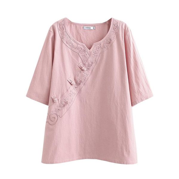 plus size t-shirt summer 2021 women shirt chinese style casual clothes female v neck 3 buttons embroidery chaqueta de mujeres, Black
plus size t-shirt summer 2021 women shirt chinese style casual clothes female v neck 3 buttons embroidery chaqueta de mujeres, Black