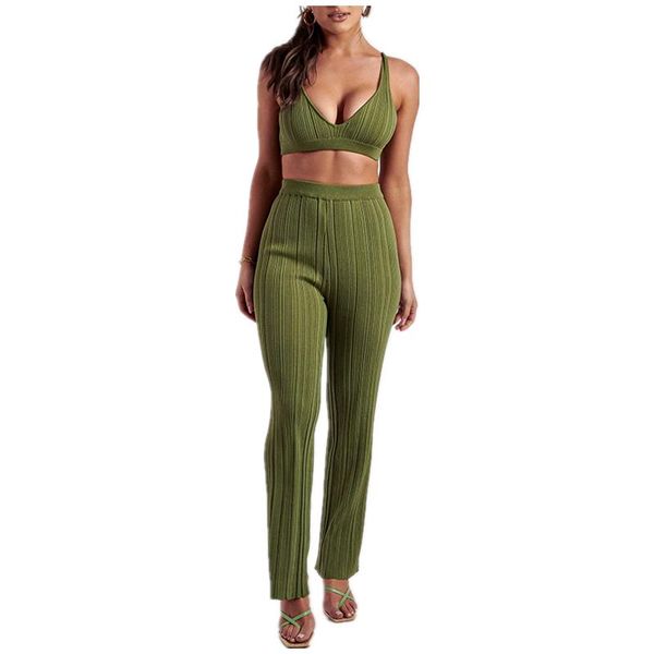 women's two piece pants autumn 2 set women tracksuit sleeveless backless crop high waist long matching sets lady ribbed knitted clothes, White
women's two piece pants autumn 2 set women tracksuit sleeveless backless crop high waist long matching sets lady ribbed knitted clothes, White