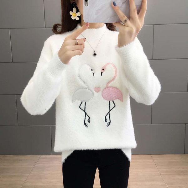 women's sweaters mink like sweater for autumn / winter style plush and warm warmth with white bottom tw8f, White;black
women's sweaters mink like sweater for autumn / winter style plush and warm warmth with white bottom tw8f, White;black