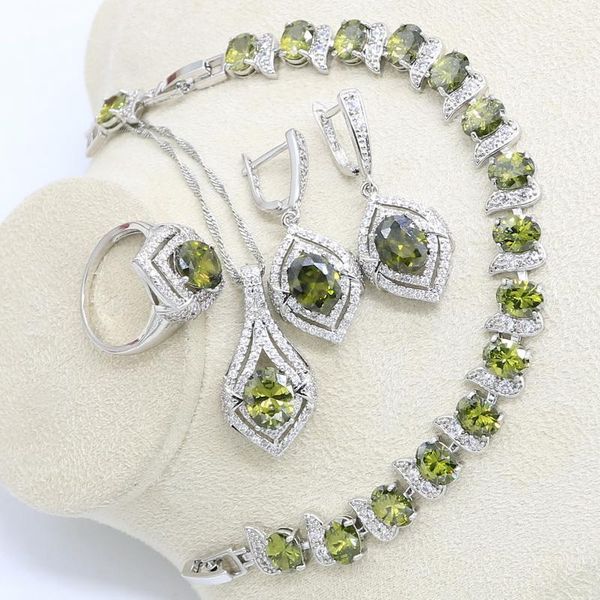 wedding jewelry sets 925 sterling silver bridal olive zircon for women costume bracelet necklace rings set gifts box, Slivery;golden
wedding jewelry sets 925 sterling silver bridal olive zircon for women costume bracelet necklace rings set gifts box, Slivery;golden