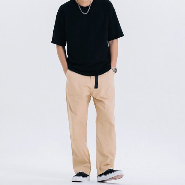 men's pants japanese fashion casual pant male retro street trend loose straight versatile simple solid color overalls nto9, Black
men's pants japanese fashion casual pant male retro street trend loose straight versatile simple solid color overalls nto9, Black