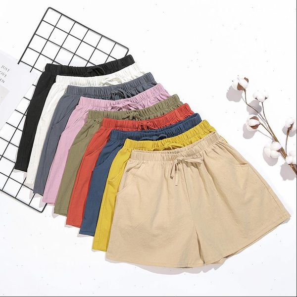 womens shorts high waist women casual streetwear cotton linen elastic wide leg summer short femme, White;black
womens shorts high waist women casual streetwear cotton linen elastic wide leg summer short femme, White;black