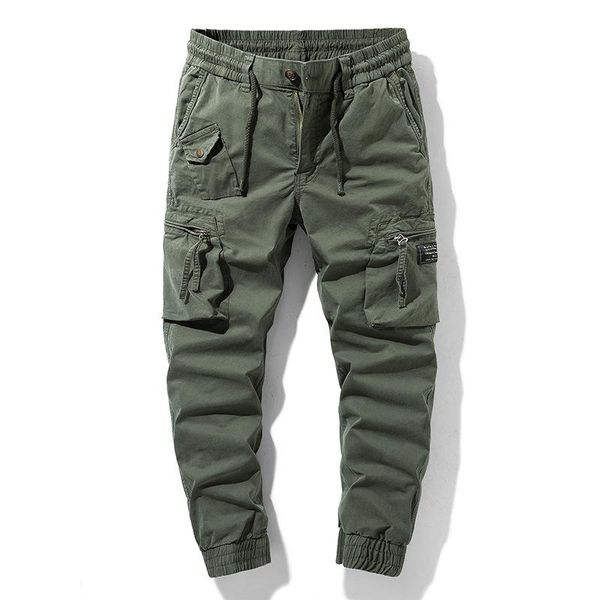 men's pants cotton cargo multi-pocket leisure bunched elastic waist sweatpants joggers men autumn spring casual trousers, Black
men's pants cotton cargo multi-pocket leisure bunched elastic waist sweatpants joggers men autumn spring casual trousers, Black