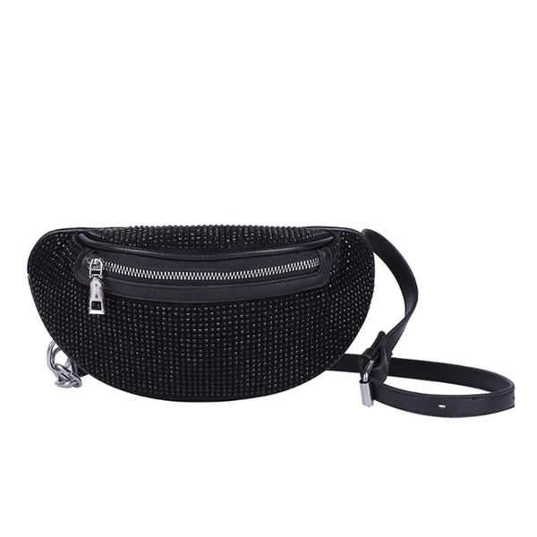 women diamond-encrusted waist pack, adjustable dumpling shaped bag wild style zipper crossbody bags
women diamond-encrusted waist pack, adjustable dumpling shaped bag wild style zipper crossbody bags
