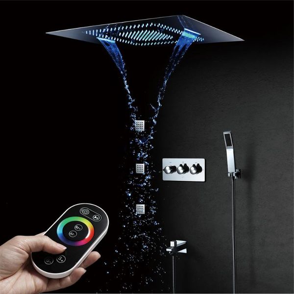embedded ceiling led shower faucet waterfall rainfall and cold bathroom mixer 60x80cm 304 stainless steel head sets
embedded ceiling led shower faucet waterfall rainfall and cold bathroom mixer 60x80cm 304 stainless steel head sets