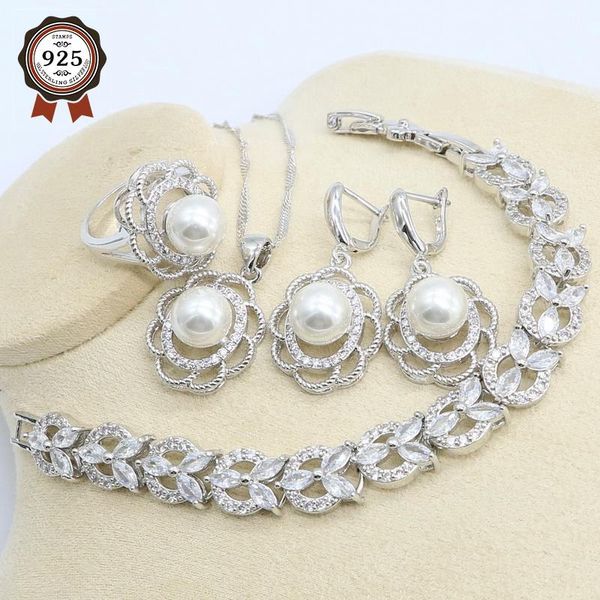 wedding jewelry sets white pearl 925 silver set for women zircon bracelet earring necklace pendant ring birthday gift, Slivery;golden
wedding jewelry sets white pearl 925 silver set for women zircon bracelet earring necklace pendant ring birthday gift, Slivery;golden