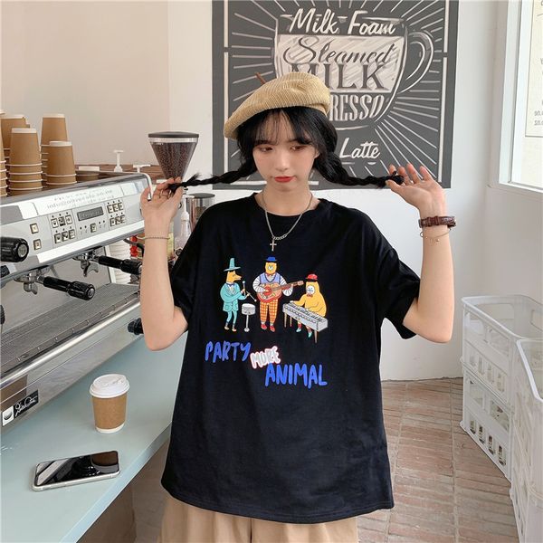 polos ytx285 western style cartoon loose around the neck of short female t-shirt, White
polos ytx285 western style cartoon loose around the neck of short female t-shirt, White