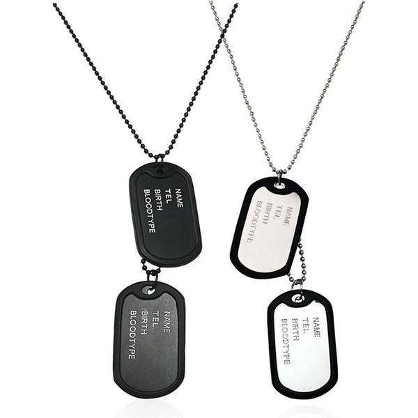 pendant necklaces fashion military army style black four-row letter double-row dog tag charm men's necklace jewelry, Silver
pendant necklaces fashion military army style black four-row letter double-row dog tag charm men's necklace jewelry, Silver
