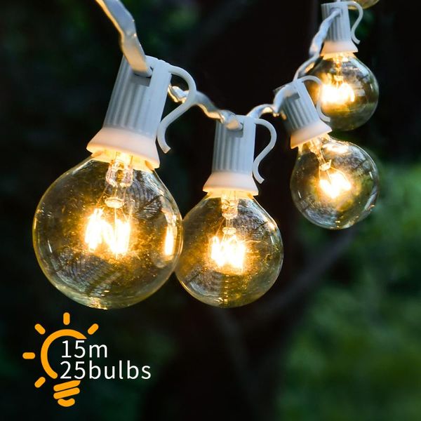 strings 15m white cable patio lights g40 globe wedding string light 25 clear bulbs party christmas outdoor backyard garland
strings 15m white cable patio lights g40 globe wedding string light 25 clear bulbs party christmas outdoor backyard garland