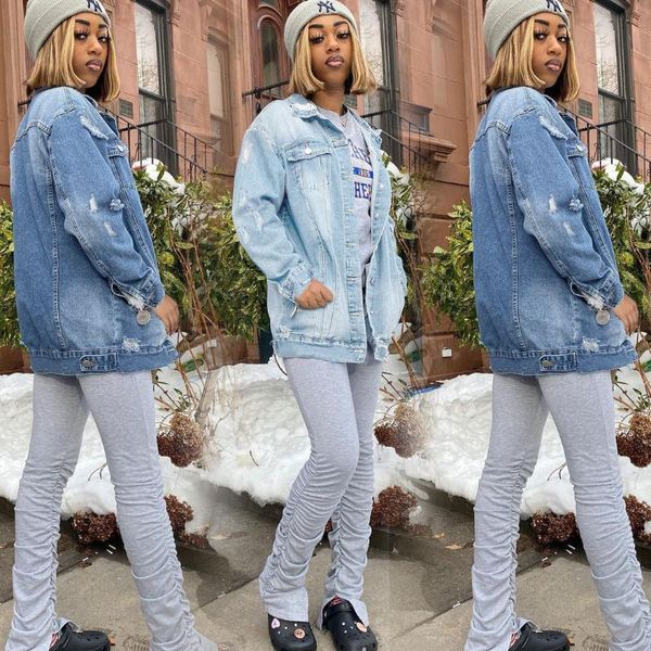 women's jackets 2021 women mid-length denim jacket fashion ripped jeans coat fall/winter female casual clothing s-5xl drop, Black;brown
women's jackets 2021 women mid-length denim jacket fashion ripped jeans coat fall/winter female casual clothing s-5xl drop, Black;brown