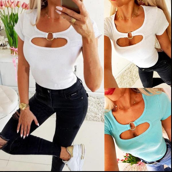 fashion round neck womens shirts solid color hollow out short sleeve women blouse summer shirt, White
fashion round neck womens shirts solid color hollow out short sleeve women blouse summer shirt, White