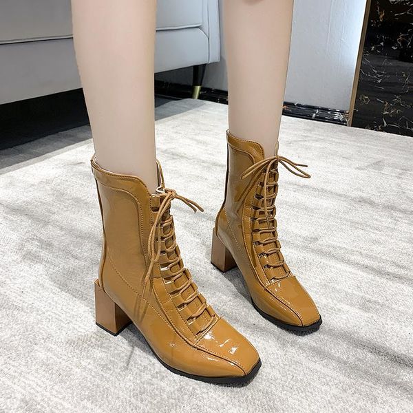 boots vintage leather ankle women shoes square toe high heels back zipper lace up 2021 fashion female winter short, Black
boots vintage leather ankle women shoes square toe high heels back zipper lace up 2021 fashion female winter short, Black