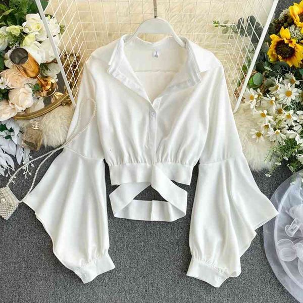 women black white hollow out blouse autumn casual long sleeve turn-down collar shirt elegant single breasted short
women black white hollow out blouse autumn casual long sleeve turn-down collar shirt elegant single breasted short