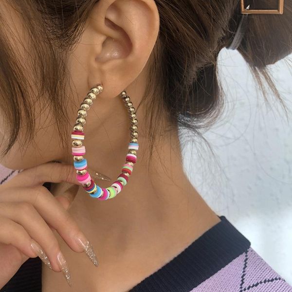 hoop & huggie zafresh bohemian national style color soft pottery beaded circle earrings for women girls wedding jewelry, Golden;silver
hoop & huggie zafresh bohemian national style color soft pottery beaded circle earrings for women girls wedding jewelry, Golden;silver