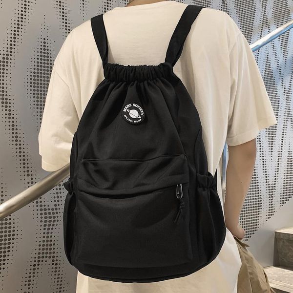 backpack large capacity drawstring korean japanese campus style casual boys girls schoolbag simple pure color lapbag
backpack large capacity drawstring korean japanese campus style casual boys girls schoolbag simple pure color lapbag