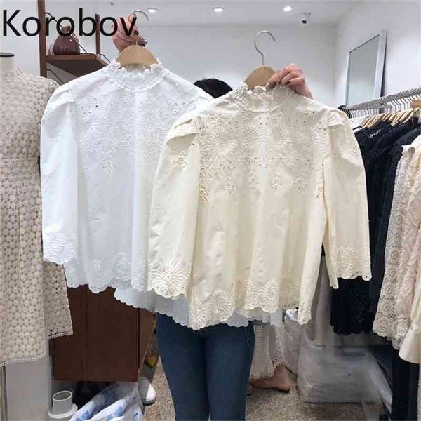korobov korean stand collar women blouses vintage long sleeve blusas mujer new hollow out female shirts 2a532 210430, White
korobov korean stand collar women blouses vintage long sleeve blusas mujer new hollow out female shirts 2a532 210430, White