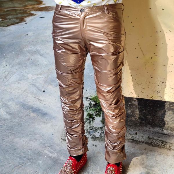 men's pants shinny leather nightclub streetwear autumn tight stretch trouser men costumes anti-bright pu pant 2021 erkek pantolon, Black
men's pants shinny leather nightclub streetwear autumn tight stretch trouser men costumes anti-bright pu pant 2021 erkek pantolon, Black