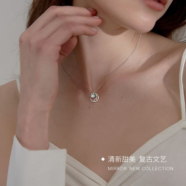star moon necklace 2020 new female 925 silver niche design moonstone bone chain simple net red jewelry, Black
star moon necklace 2020 new female 925 silver niche design moonstone bone chain simple net red jewelry, Black