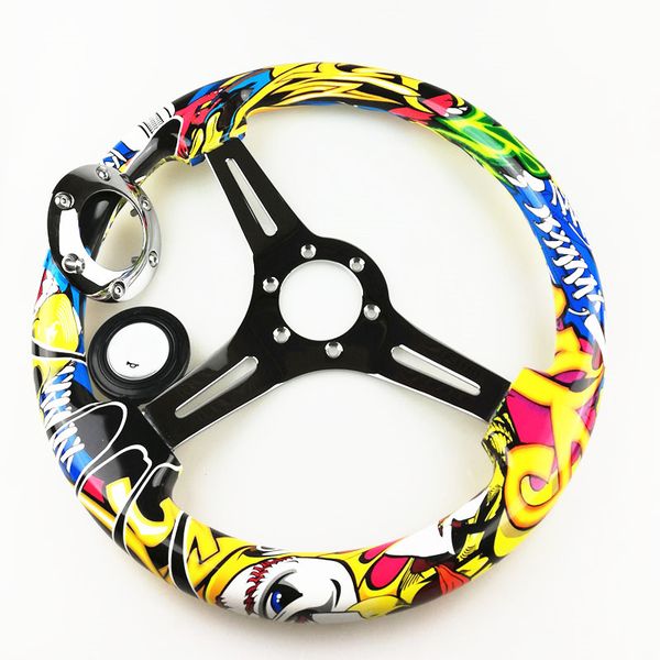 wholesale new steering wheel 14inch/350mm solid wood paint water transfer printing painted elements dazzling skull off-road pickup car modif
wholesale new steering wheel 14inch/350mm solid wood paint water transfer printing painted elements dazzling skull off-road pickup car modif