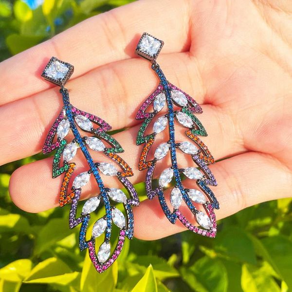 dangle & chandelier threegraces trendy multicolor cubic zirconia leaf shape long wedding engagement earrings for women luxury jewelry er735, Silver
dangle & chandelier threegraces trendy multicolor cubic zirconia leaf shape long wedding engagement earrings for women luxury jewelry er735, Silver