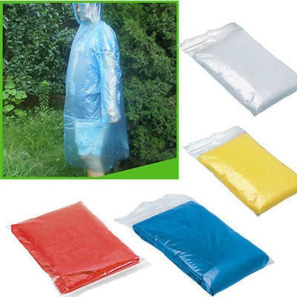 

raincoats 24pcs disposable emergency waterproof rain coat hiking camping hood transparent plastic raincoat ultralight