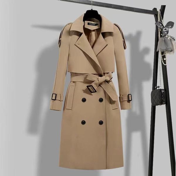 women's trench coats 2021 autumn winter elegant women double breasted solid coat vintage turn-down collar warm with belt fashion, Tan;black
women's trench coats 2021 autumn winter elegant women double breasted solid coat vintage turn-down collar warm with belt fashion, Tan;black