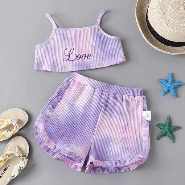 clothing sets 2021 summer children cotton strap letter purple tie-dye ruffles shorts 2pcs girls boy clothes set 0-2t, White
clothing sets 2021 summer children cotton strap letter purple tie-dye ruffles shorts 2pcs girls boy clothes set 0-2t, White