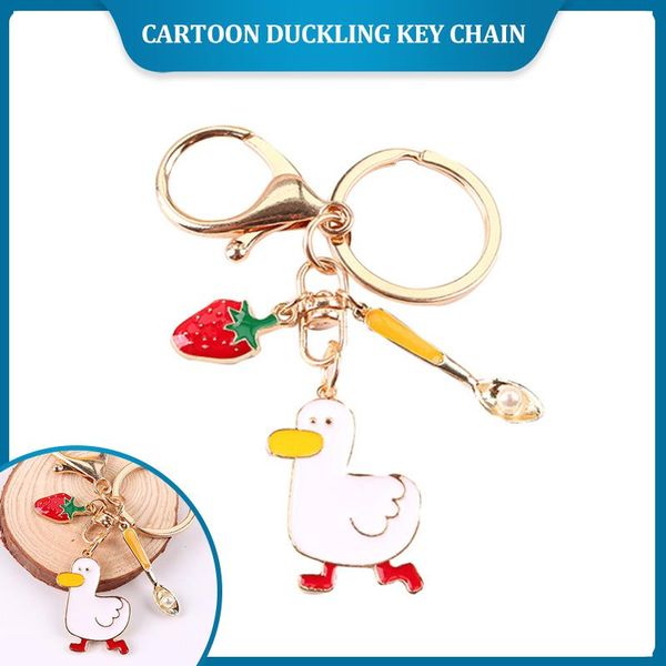 keychains net red strawberry refueling duck keychain funny creative metal pendant couple small gift practical bag jewelry key ring, Silver
keychains net red strawberry refueling duck keychain funny creative metal pendant couple small gift practical bag jewelry key ring, Silver