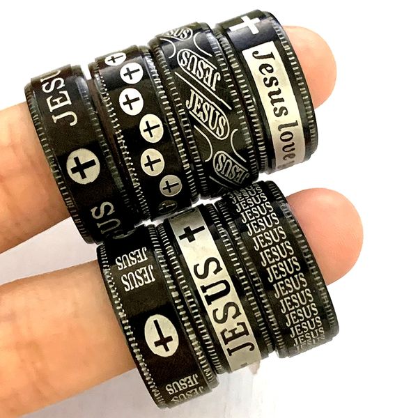 wholesale 36pcs religious christian jesus band silber schwar stainless steel rings men women praye churc jewelry, Silver
wholesale 36pcs religious christian jesus band silber schwar stainless steel rings men women praye churc jewelry, Silver