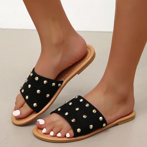 sandals arrival roman platform women shoes summer open toes party rivets suede casual footwear solid slippers, Black
sandals arrival roman platform women shoes summer open toes party rivets suede casual footwear solid slippers, Black