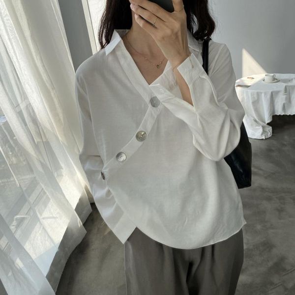 women's blouses & shirts white blouse elegant office 2021 spring long sleeve korean janpanese casual button femme
women's blouses & shirts white blouse elegant office 2021 spring long sleeve korean janpanese casual button femme