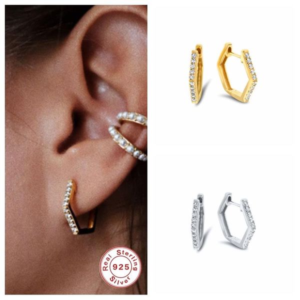 hoop & huggie canner 100% 925 sterling silver hexagon shape earring ear bone buckle piercing earrings for women bling cz pendientes, Golden;silver
hoop & huggie canner 100% 925 sterling silver hexagon shape earring ear bone buckle piercing earrings for women bling cz pendientes, Golden;silver