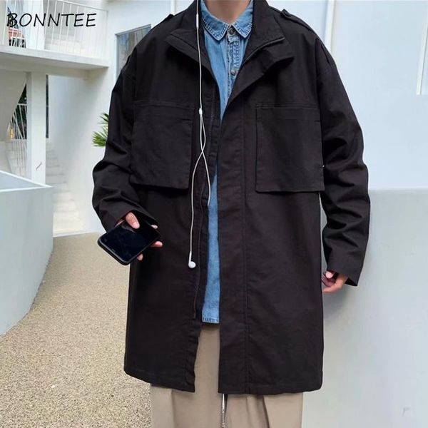 men's trench coats men solid black khaki spring autumn casual vintage long jackets zipper pockets loose all-match outwear korean style, Tan;black
men's trench coats men solid black khaki spring autumn casual vintage long jackets zipper pockets loose all-match outwear korean style, Tan;black