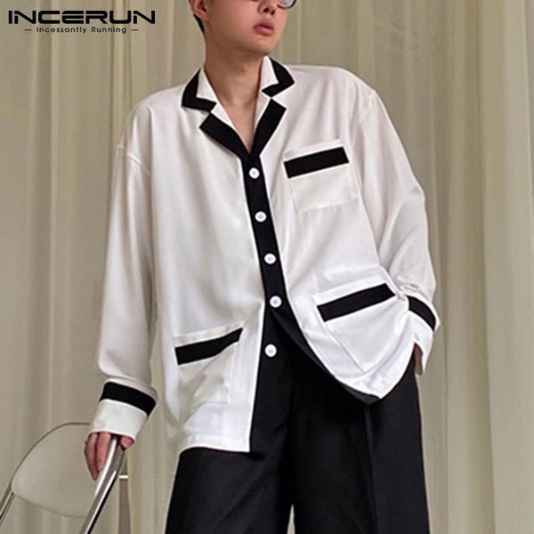 men's casual shirts stylish fashionable blouse loose buttons streetwear party nightclub holiday camisetas s-5xl 2021 incerun, White;black
men's casual shirts stylish fashionable blouse loose buttons streetwear party nightclub holiday camisetas s-5xl 2021 incerun, White;black