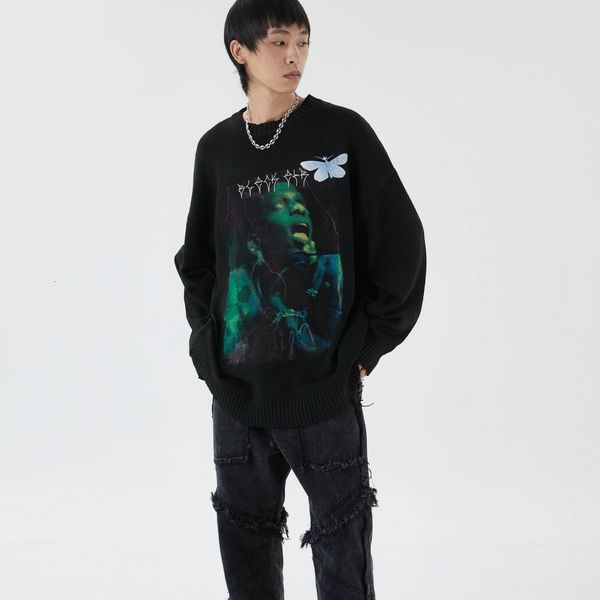 sweater punk gothic butterfly mesh designer oversized harajuku clothes streetwear men's fashionable nightwear 2021, White;black
sweater punk gothic butterfly mesh designer oversized harajuku clothes streetwear men's fashionable nightwear 2021, White;black