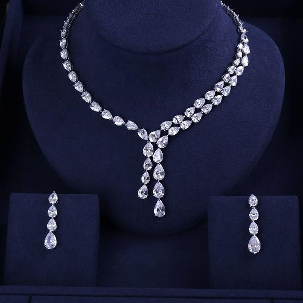 earrings & necklace janekelly clear brilliant crystal zircon and bridal jewelry set wedding dress accessaries, Silver
earrings & necklace janekelly clear brilliant crystal zircon and bridal jewelry set wedding dress accessaries, Silver