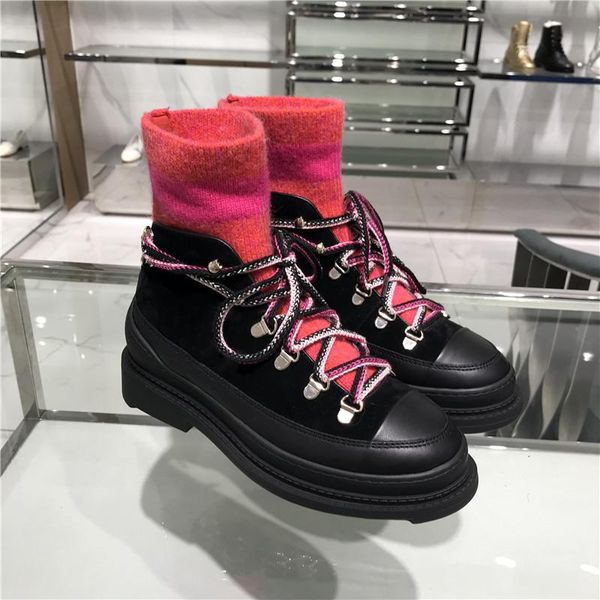 boots 2021 autumn and winter candy color knitted wool warmth fashion leather motorcycle lace up all-match short women, Black
boots 2021 autumn and winter candy color knitted wool warmth fashion leather motorcycle lace up all-match short women, Black