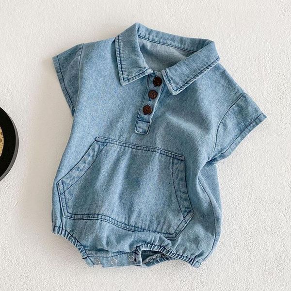 summer baby girl clothes short sleeve big pocket rompers born cowboy jumpsuits, Blue
summer baby girl clothes short sleeve big pocket rompers born cowboy jumpsuits, Blue