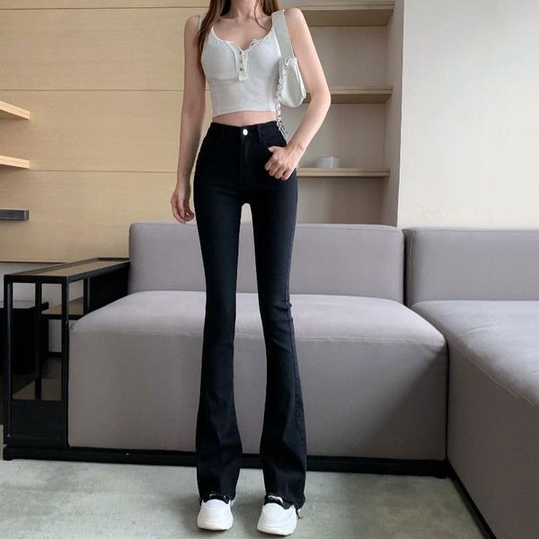 women's shorts jeans women's high waist thin black horn pants 2021 summer slim elastic wide leg, White;black
women's shorts jeans women's high waist thin black horn pants 2021 summer slim elastic wide leg, White;black