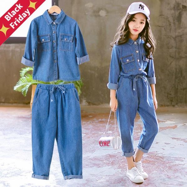 denim kids clothing set casual children two piece suit solid blue jeans +pants teenage girl spring autumn tracksuit sets, White
denim kids clothing set casual children two piece suit solid blue jeans +pants teenage girl spring autumn tracksuit sets, White