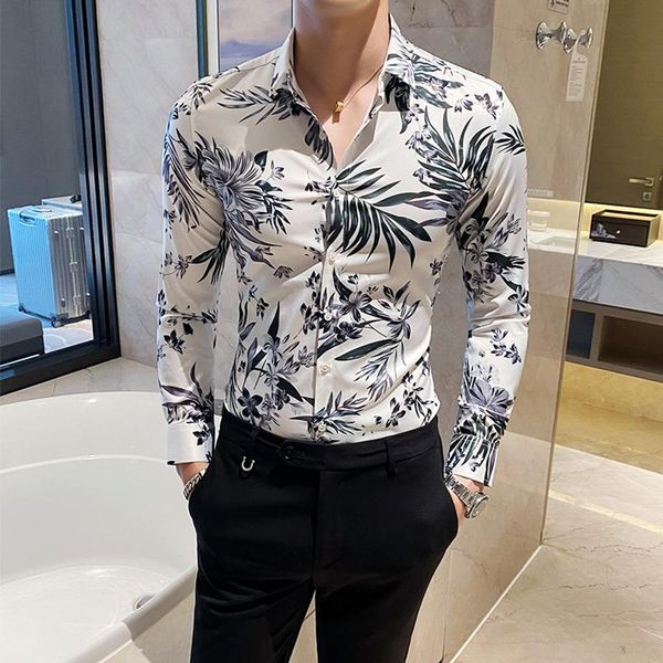 men fun print shirts 2021 spring slim fit vintage long sleeve shirt social party blouse homme camisa masculina men's casual, White;black
men fun print shirts 2021 spring slim fit vintage long sleeve shirt social party blouse homme camisa masculina men's casual, White;black