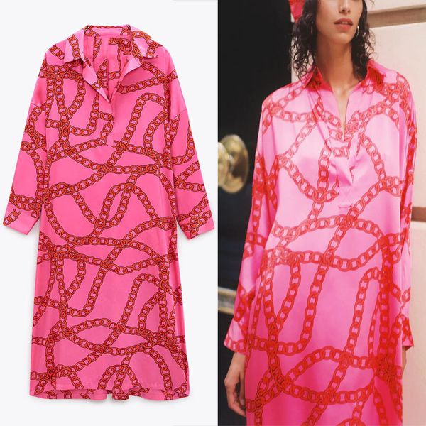 dresses za red chain print shirt women long sleeve loose satin party es woman soft vintage plus size vestidos, Black;gray
dresses za red chain print shirt women long sleeve loose satin party es woman soft vintage plus size vestidos, Black;gray