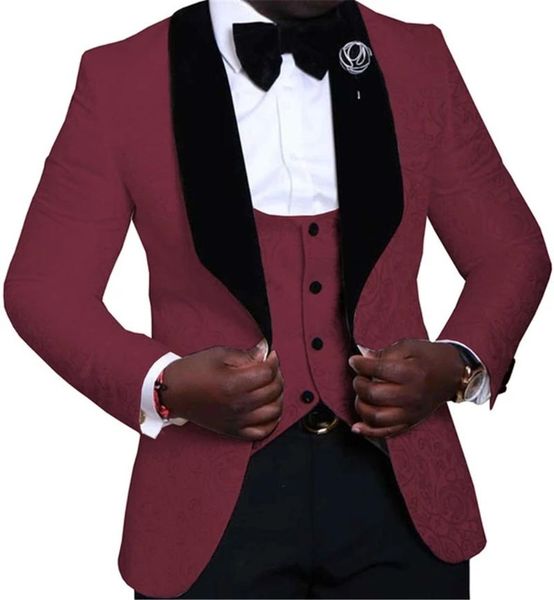 men's suits & blazers spring/autumn black jacquard wedding tuxedos groom wear 3 pieces set velvet jacket+vest+pants smoking man custom, White;black
men's suits & blazers spring/autumn black jacquard wedding tuxedos groom wear 3 pieces set velvet jacket+vest+pants smoking man custom, White;black