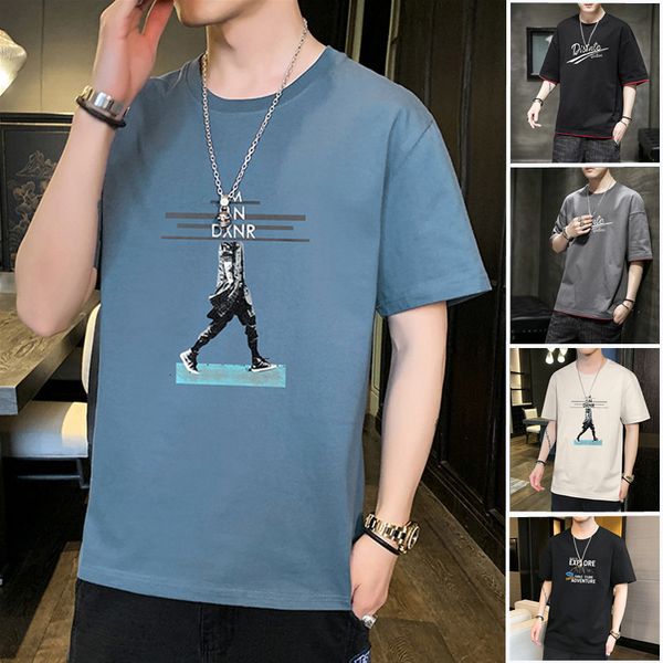 men's t shirts 2021 summer short t-shirt student cotton half sleeve fashion trend, White;black
men's t shirts 2021 summer short t-shirt student cotton half sleeve fashion trend, White;black