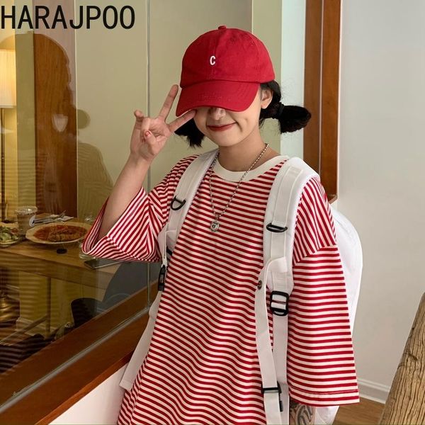 women's t-shirt harajpoo women t-shirts korean style ins trend personality simple pinstripe wild loose casual round neck short-sleeved, White
women's t-shirt harajpoo women t-shirts korean style ins trend personality simple pinstripe wild loose casual round neck short-sleeved, White