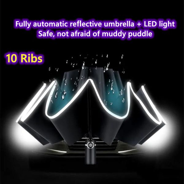 umbrellas big umbrella folding reflective stripe automatic led lamp and rain dual-purpose men women sun
umbrellas big umbrella folding reflective stripe automatic led lamp and rain dual-purpose men women sun
