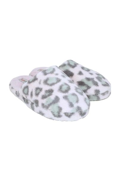 women's leopard pattern velsoft home slipper slippers, Black