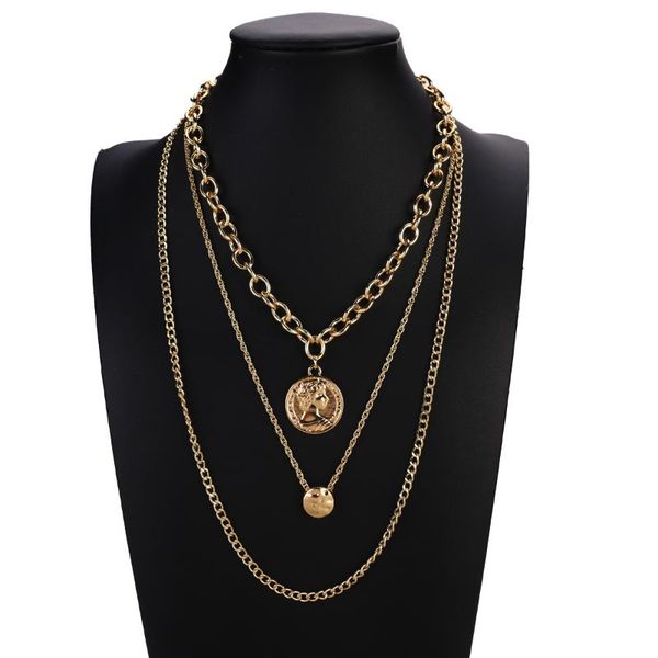 chains aensoa vintage bohemia gold carved coin pendants layered chain necklace for women mutil-layer punk metal choker collar, Silver
chains aensoa vintage bohemia gold carved coin pendants layered chain necklace for women mutil-layer punk metal choker collar, Silver