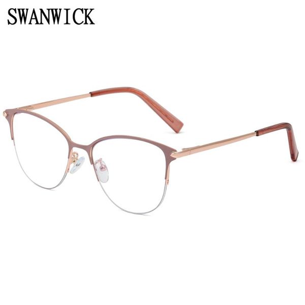 sunglasses swanwick female cat eye optical spectacle frames blue light blocking glasses half metal ladies pink purple fashion style, White;black
sunglasses swanwick female cat eye optical spectacle frames blue light blocking glasses half metal ladies pink purple fashion style, White;black